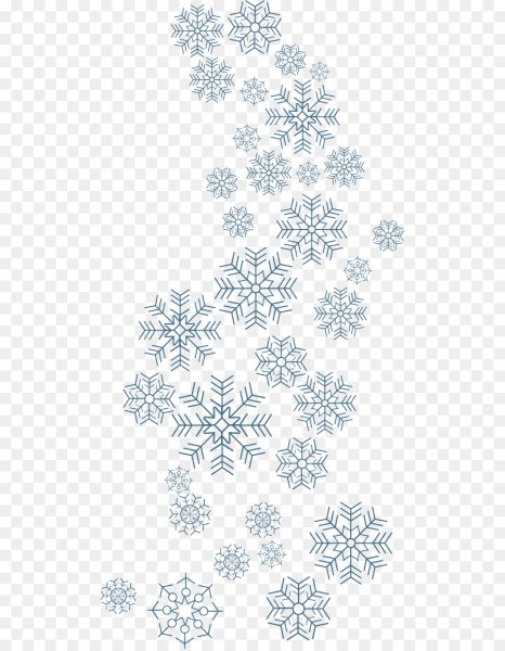 Много снежинок на прозрачном фоне
