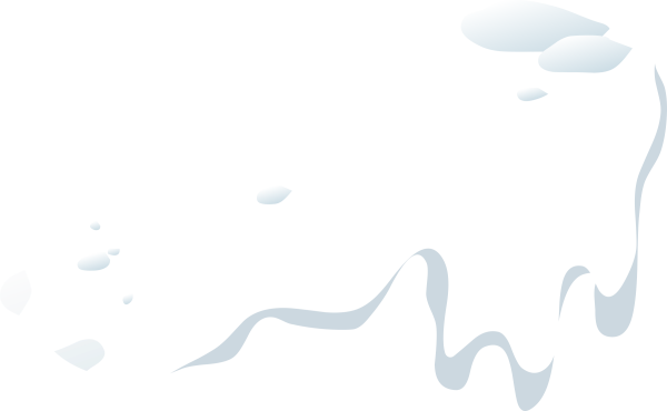 Сугробы снега на прозрачном фоне