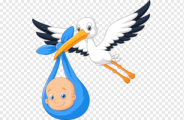 Аист с младенцем