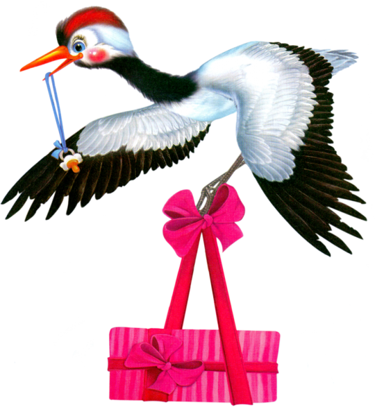 Аист несет подарок