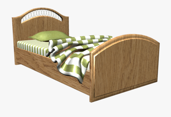 Кровать на белом фоне