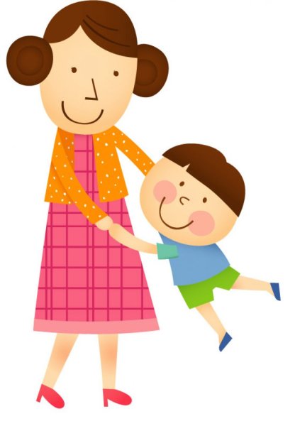 Мультяшная мама с ребёнком