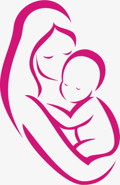 Силуэт мамы с ребенком