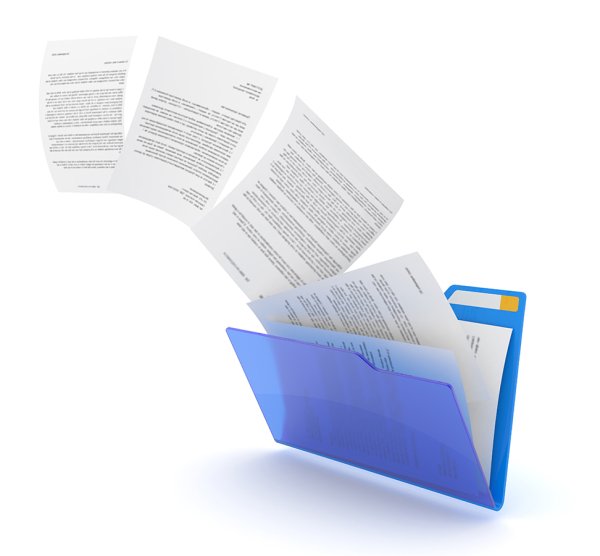 Документы на белом фоне