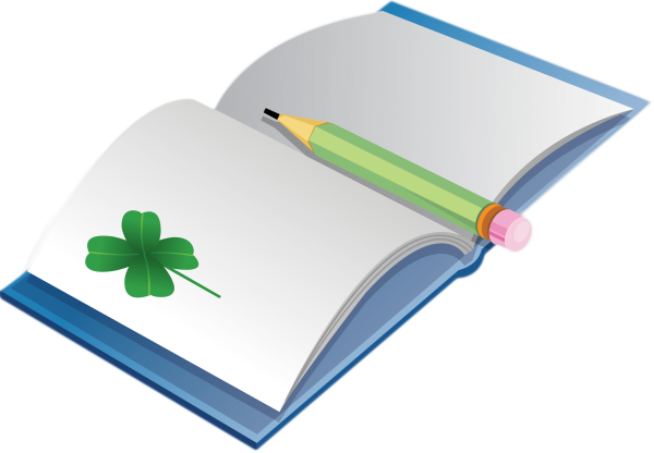 Раскрытая тетрадь с ручкой