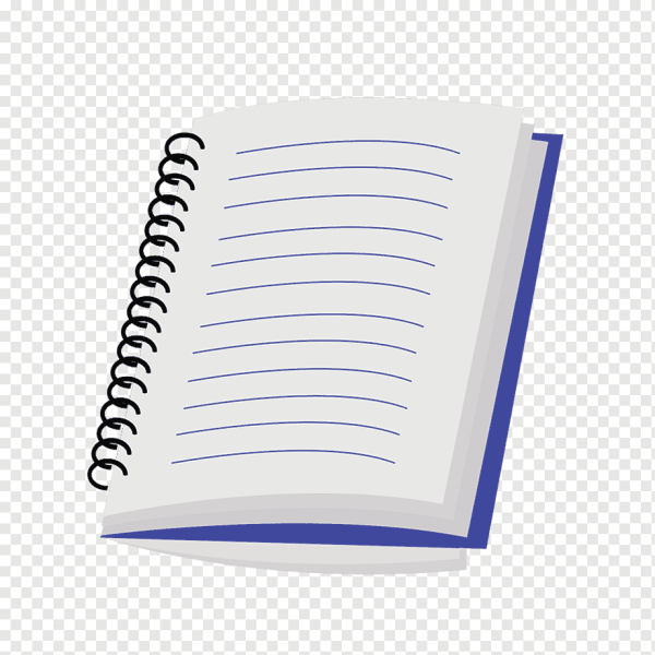 Нарисованная раскрытая тетрадь