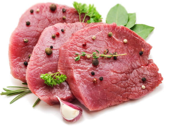 Кусок мяса на прозрачном фоне