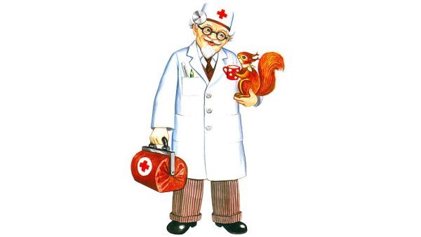 Доктор Айболит на белом фоне