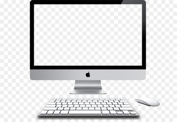 Компьютер на прозрачном фоне