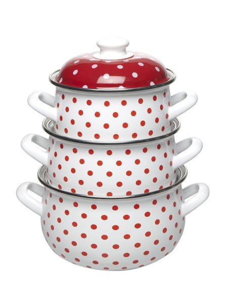 Набор кастрюль Interos горошек