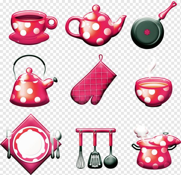 Кухонная посуда нарисованная для детей