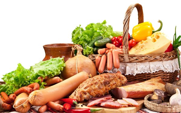 Продукты на белом фоне