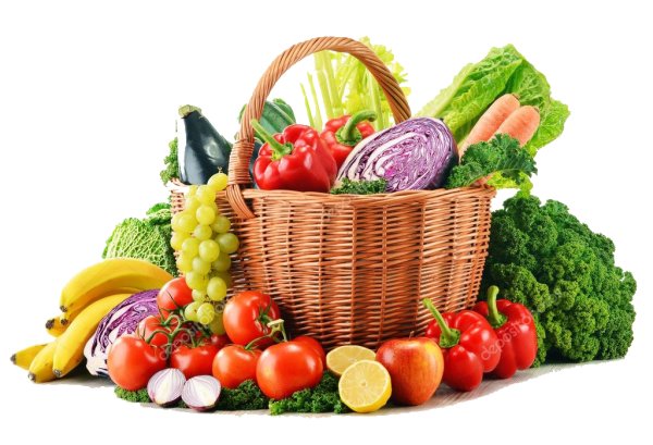 Корзинка с овощами и фруктами