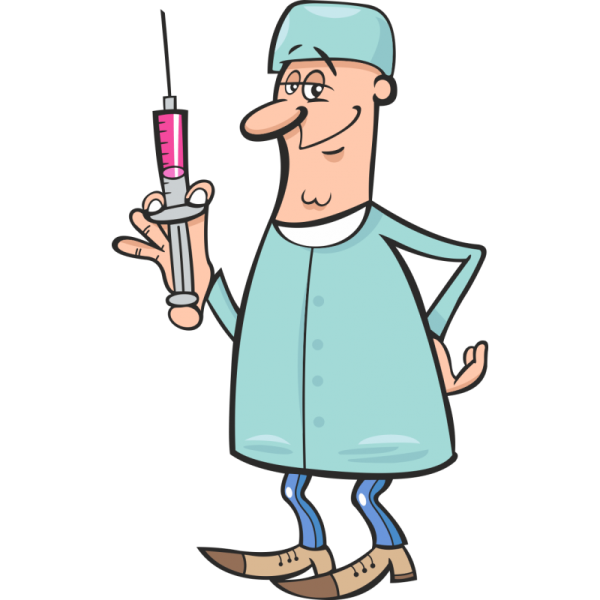 Доктор со шприцом мультяшный