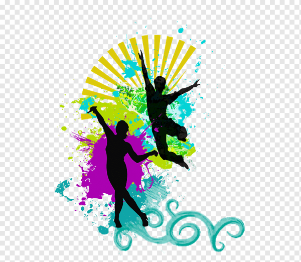 Цветные силуэты танцоров