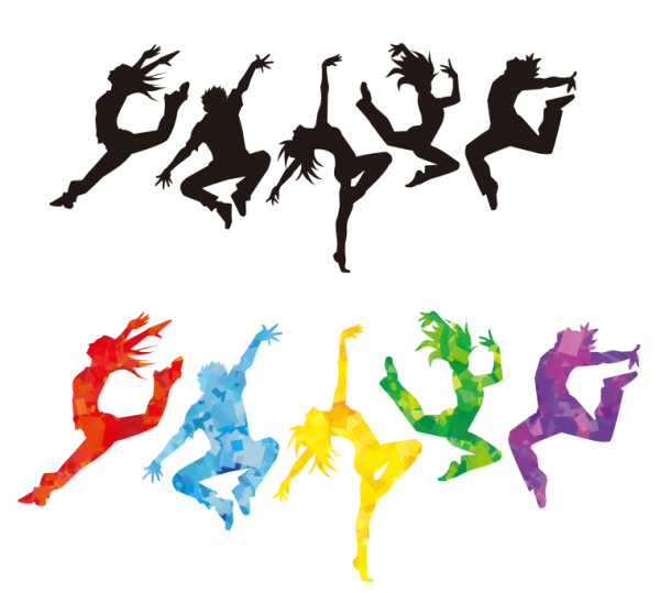 Силуэты танцующих людей