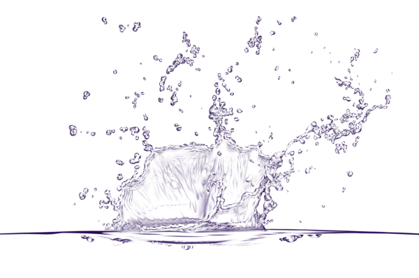 Брызги воды на прозрачном фоне