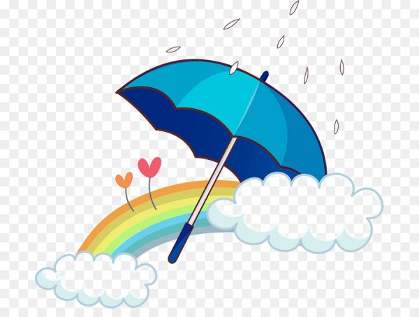 Тучки с дождем с зонтиками