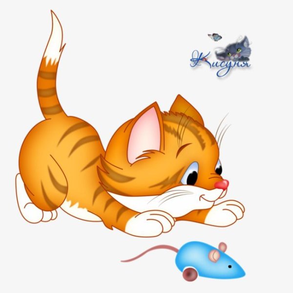 Рыжий кот мультяшный