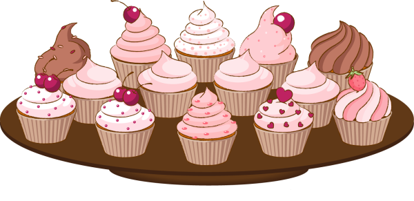 Пирожные на белом фоне