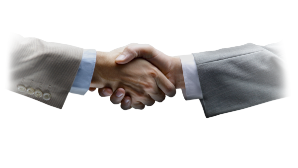 Рукопожатие на белом фоне