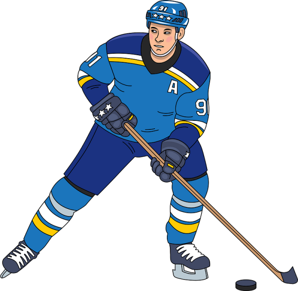 Хоккеист с клюшкой