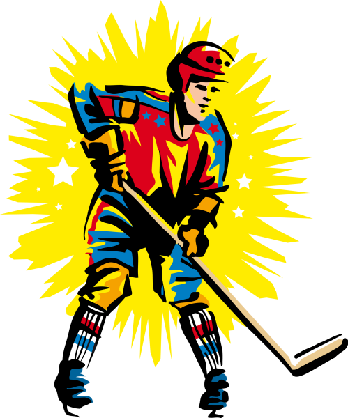 Хоккеист с клюшкой