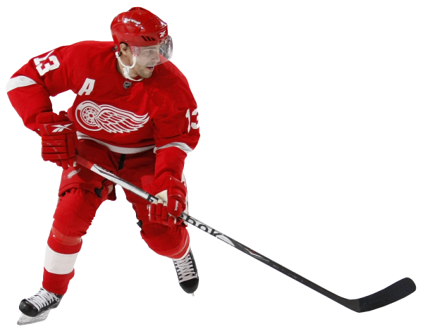 Хоккеист на белом фоне