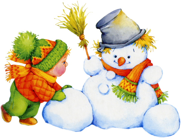 Снеговик на белом фоне