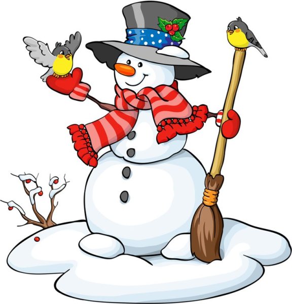 Снеговички на прозрачном фоне