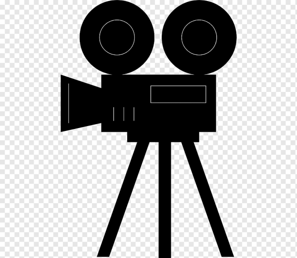 Кинокамера на белом фоне