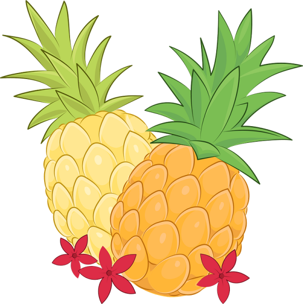 Фрукты ананас клипарт