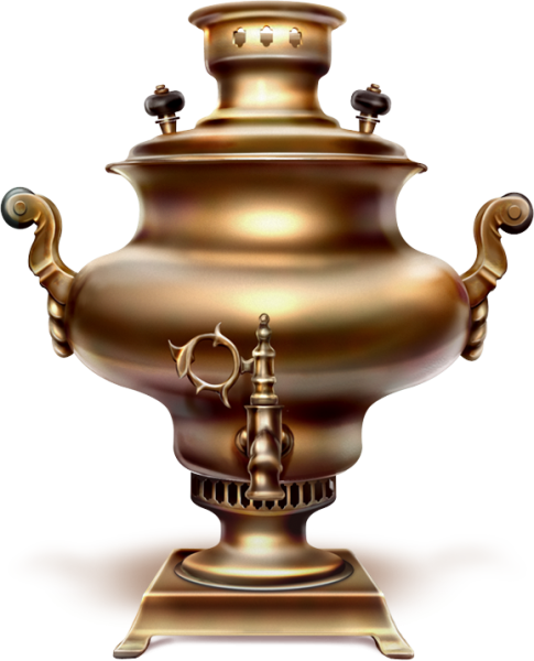 Самовар 3 л полированная латунь формы тюльпан