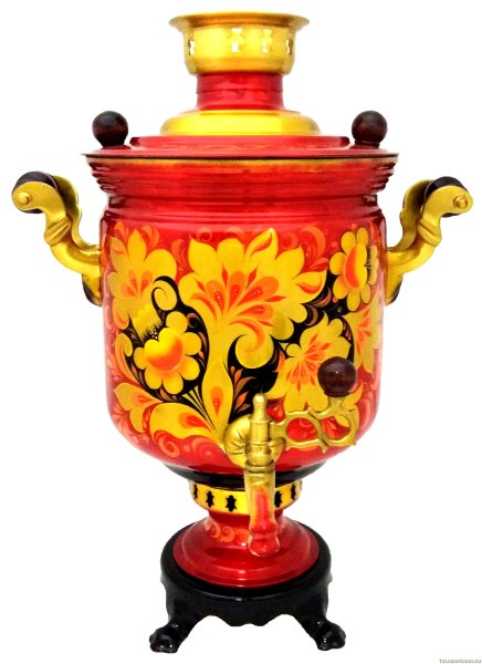 Самовар с баранками на белом фоне