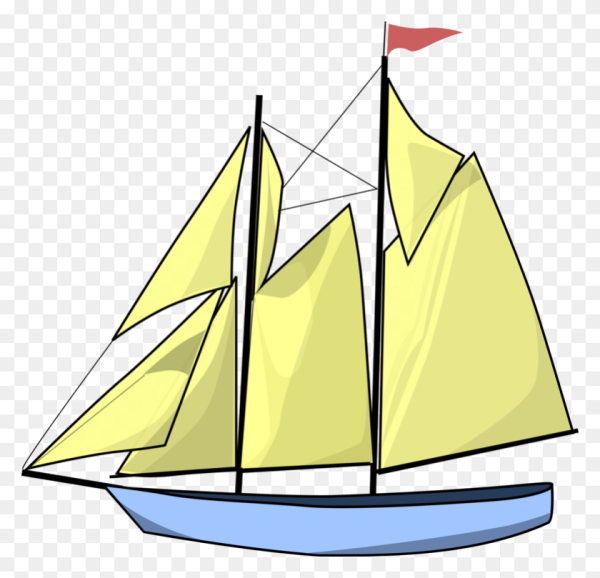 Лодка парусник вектор