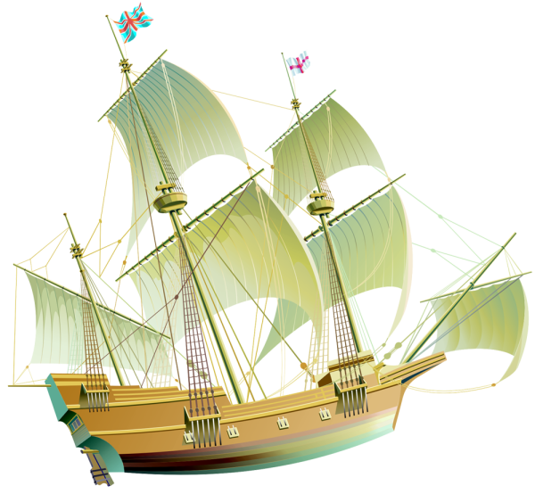 Корабль на белом фоне