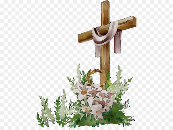 Пасхальный крест на прозрачном фоне