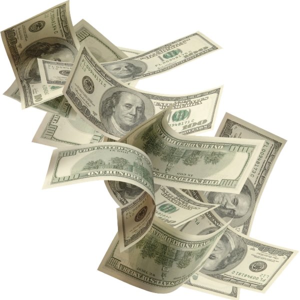 Деньги на прозрачном фоне