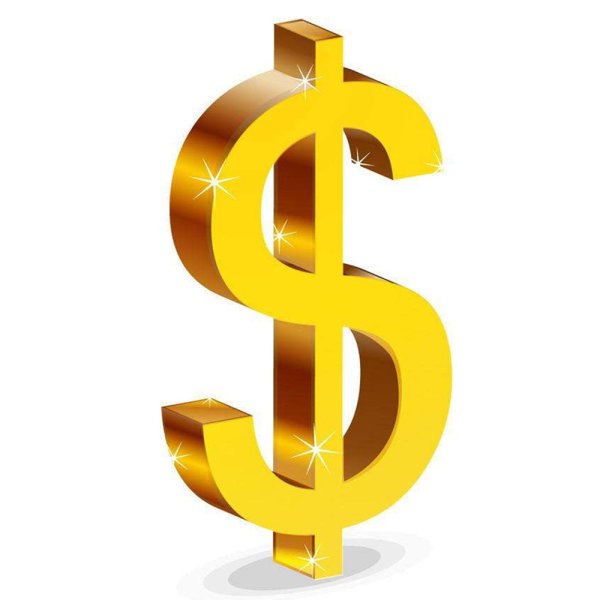 Золотой значок доллара