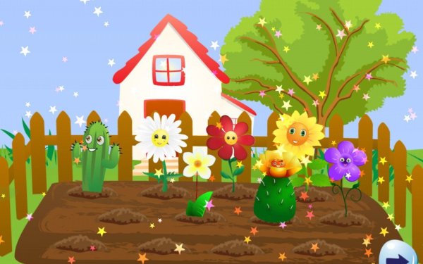 Сад мультяшный