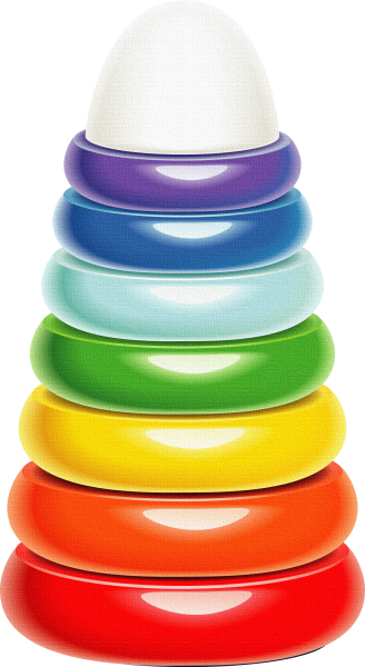 Игрушка пирамидка на прозрачном фоне