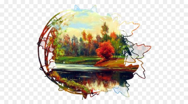 Осенний пейзаж в круге