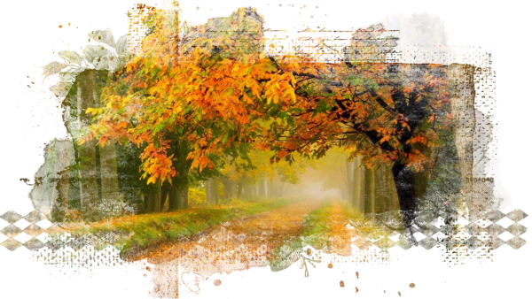 Осенний пейзаж на прозрачном фоне