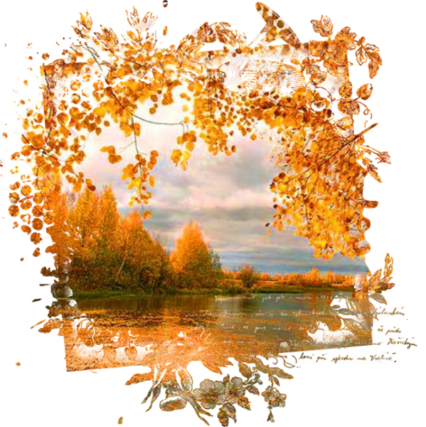 Осенний пейзаж на прозрачном фоне