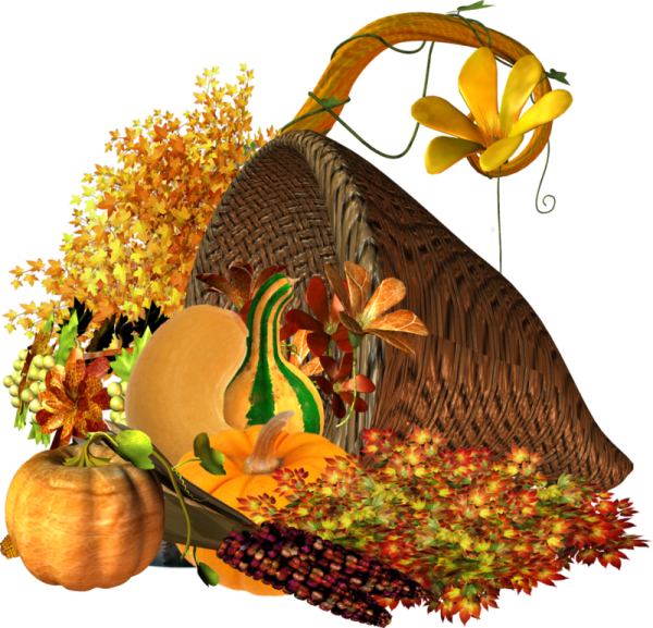 Осенние декорации на прозрачном фоне