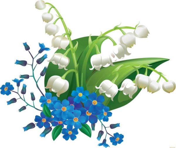 Ландыши на прозрачном фоне