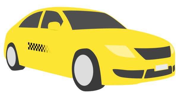 Такси на прозрачном фоне