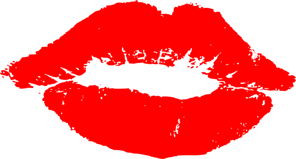 Красный отпечаток губ