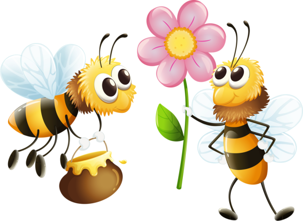 Пчелка с цветами