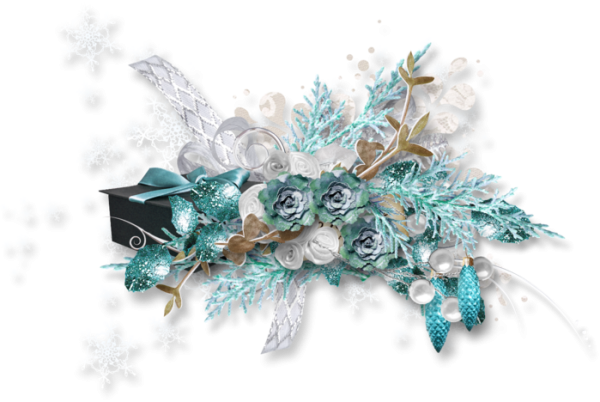 Зимняя композиция на прозрачном фоне